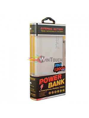 OEM Power-Bank V92, 12000mAh, με Ενσωματωμένο Καλώδιο για iPhone  Λευκό Αξεσουάρ
