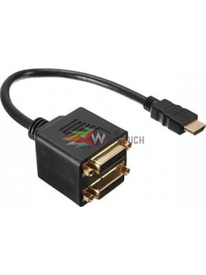 De Tech HDMI male - 2x DVI-D female (18250)