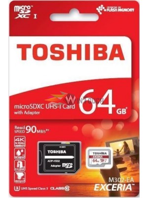 Toshiba Exceria M302 microSDHC 64GB U3 with Adapter (THN-M302R0640EA) Αξεσουάρ