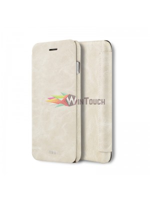 Original Mofi PU Leather Luxury Case Flip για Apple iPhone 6 / 6S Plus, Μπέζ Αξεσουάρ