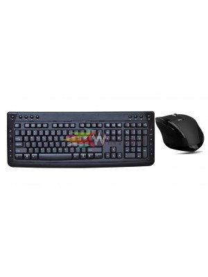 POWERTECH 2.4GHz Ασύρματο Σετ (Keyboard + Mouse) - MultiMedia- Μαύρο Υπολογιστές