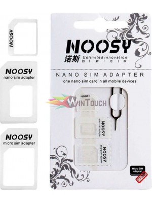 NOOSY Nano SIM & Micro SIM Adapter Set, λευκό NOOSY Nano SIM & Micro SIM Adapter Set, λευκό