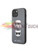 Karl Lagerfeld Saffiano Karl and Choupette Heads Case για Apple iPhone 13 (6.1) Silver Karl Lagerfeld Saffiano Karl and Choupette Heads Case για Apple iPhone 13 (6.1) Silver