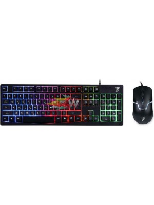 Πληκτρολόγιο & ποντίκ set ROAR RR-0004, ενσύρματα, 1600DPI, RGB - Μαύρο