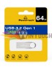 POWERTECH USB Flash Drive PT-1124, 64GB, USB 3.2, ασημί