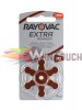 Rayovac extra mercury free μπαταρίες ακουστικών βαρηκοϊας 1,45V, 6τεμ.
