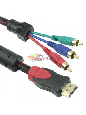 Καλώδιο DeTech HDMI σε 3xRCA, 1.8m, HQ - 18188 Καλώδιο DeTech HDMI σε 3xRCA, 1.8m, HQ - 18188