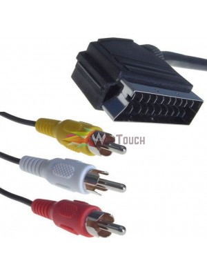 POWERTECH καλώδιο SCART σε 3x RCA, 2m POWERTECH καλώδιο SCART σε 3x RCA, 2m