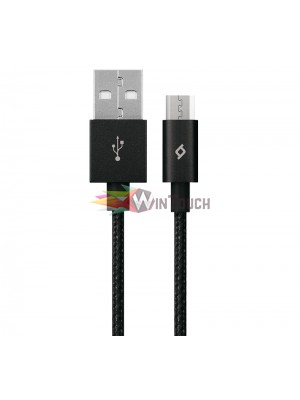 Micro USB Καλώδιο Φόρτισης & Data AlumiCable™ Black 120cm Fast Charge Compatible Micro-USB