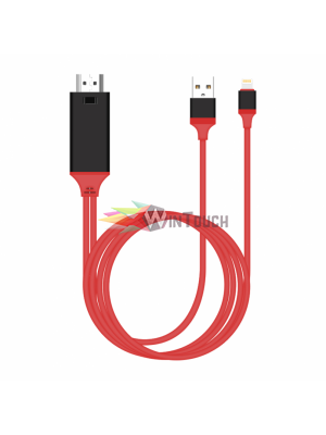 Καλώδιο Earldom ET-W5, Lightning MHL - HDMI + USB, 2.0m, Κόκκινο - 14931
