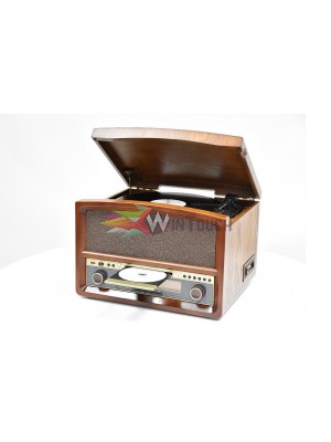 HIF1937 Ρετρό σύστημα HiFi / λειτουργίες CD Player Κασέτας Πικάπ Ράδιο FM & USB Player ΝΕΟ