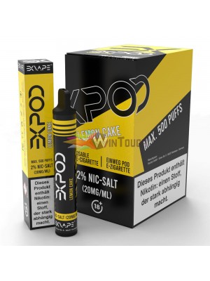 Ηλεκτρονικό τσιγάρο Expod 12 τεμαχίων με 20mg νικοτίνη & 2ml υγρό Lemon Cake 10 + 2 δώρο Ηλεκτρονικό τσιγάρο Expod 12 τεμαχίων με 20mg νικοτίνη & 2ml υγρό Lemon Cake 10 + 2 δώρο