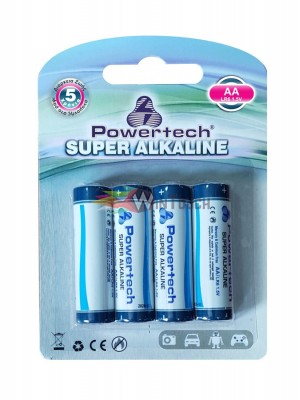 POWERTECH Super Αλκαλικές μπαταρίες AA LR6, 4 τεμ