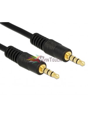 POWERTECH καλώδιο Jack 3.5mm M-M, 4 pin, OD: 4.0mm, copper, 0.50m, μαύρο POWERTECH καλώδιο Jack 3.5mm M-M, 4 pin, OD: 4.0mm, copper, 0.50m, μαύρο