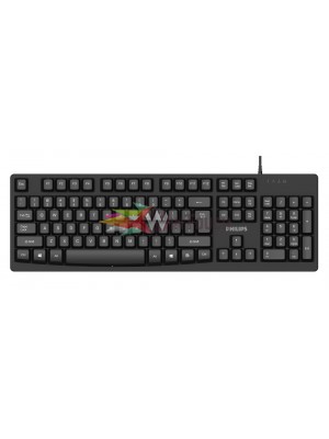 PHILIPS Ενσύρματο πληκτρολόγιο SPK6214, USB Αγγλικό US - μαύρο PHILIPS Ενσύρματο πληκτρολόγιο SPK6214, USB Αγγλικό US - μαύρο