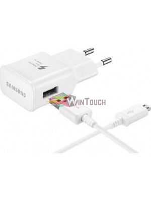 Γνήσιος φορτιστής Samsung EP-TA200EWE 2A 15W + καλώδιο δεδομένων MicroUSB ECB-DU4AWE White