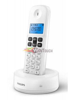 PHILIPS ασύρματο τηλέφωνο D1611B/34, με ελληνικό μενού, λευκό