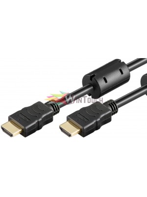 POWERTECH καλώδιο HDMI 1.4 CAB-H085, CCS, Gold Plug, 30AWG, μαύρο, 0.5m