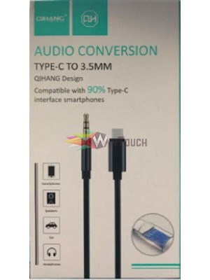 Καλώδιο Μετατροπής  USB-C male - 3.5mm male Ασημί 1m (QH-M28)