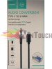 Καλώδιο Μετατροπής  USB-C male - 3.5mm male Ασημί 1m (QH-M28)