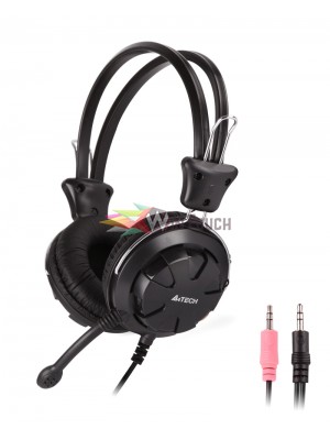 A4TECH Headset HS-28, 3.5mm, 40mm ακουστικά, stereo, μαύρα 